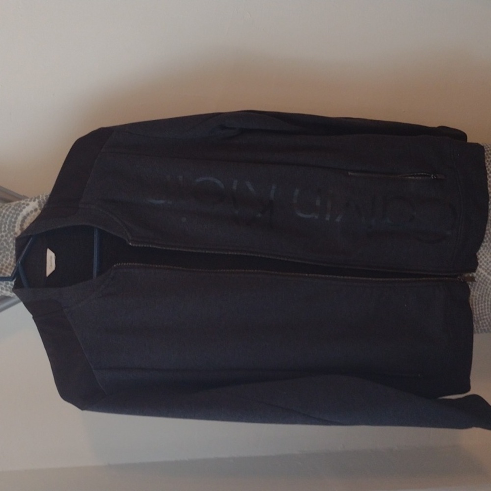 Men's Calvin Klein soft cotton jacket , black size small,  zip up